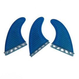 UPSURF Surfboard Tri Fin Single Tab M Size Fiberglass+Honeycomb G5 Thruster Set(White/Blue/Orange) (Grey G5)