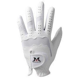 MAZEL Premium Mens Golf Gloves Left Hand,Hot Wet Weather Sweat-Absorbing,Fit Size S M L XL (White, S)