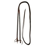CHALLENGER Horse Western 8ft Brown Show Split Leather Reins Turquoise Stones 66RT23TR