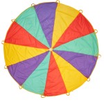 THE TWIDDLERS 12 FT Large Rainbow Parachute for Kids 12 Handles (Up to 12 Kids) - Children Gymnastics Cooperative Play Parachute, Tent Cooperative Group Games, Outdoor Playground Activities