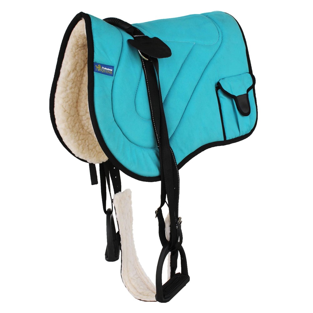 Professional Equine Horse Saddle PAD Trail Fleece Padded Adjustable Bareback Pad Pocket Stirrups 39193TR