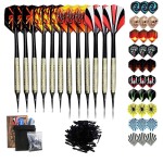 Sinwind Soft Darts Set, 12 Pcs Soft Tip Darts, 42 Flights and 100 Soft Tip Points for Electronic Dartboards