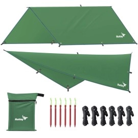 ROTTAY Waterproof Camping Tarp, Lightweight Hammock Rain Fly Sunshade, Tent Footprint Backpacking Tarp for Camping, Hiking and Outdoor Activities
