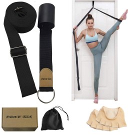 Yoga Stretch Strap - to Improve Leg Stretching - Perfect Home Equipment for Ballet, Dance, Warm upand Gymnastic Exercise - Excellent Gift for Your Friends, Children, and Loved Ones (Black+Toe Socks)