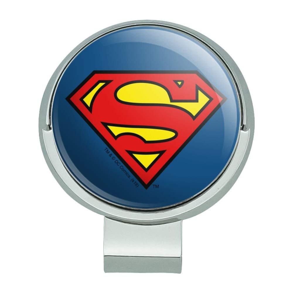 GRAPHICS & MORE Superman Classic S Shield Logo Golf Hat Clip with Magnetic Ball Marker