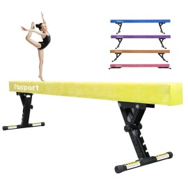 FBSPORT 8ft Adjustable Balance Beam: High and Low Floor Beam Gymnastics Equipment for Kids/Adults,Gymnastics Beam for Training,Practice, Physical Therapy and Professional Home Training with Legs