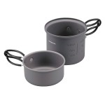 Captain Stag UH-4106 Outdoor Camping Cooker Set, Aluminum Hard Anodized Solo Cooker Set, Storage Bag Included, Small Size, Trekker