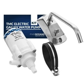 TMC Marine Electric Galley Water Pump Kit with Faucet for Boats, RVs and Trailers, Five Oceans FO738