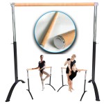Artan Balance Ballet Barre Portable for Home or Studio, Adjustable Bar for Stretch, Pilates, Dance or Active Workouts, Single or Double, Kids and Adults (Curved Leg Single Bar Lower Extra Bar 4 FT)