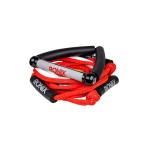 Ronix Bungee Surf Rope, 10 in. Handle Hide Grip w/ 25ft. 5-Sect. Rope, Red