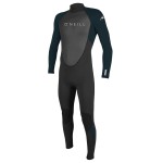 O'Neill Men's Reactor-2 3/2mm Back Zip Full Wetsuit, Black/Slate, XL