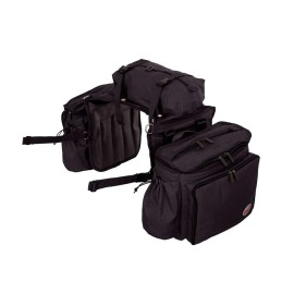 Reinsman Deluxe Insulated Leakproof Cooler Saddle Bag with Additional Cantle Bag and Straps, Black