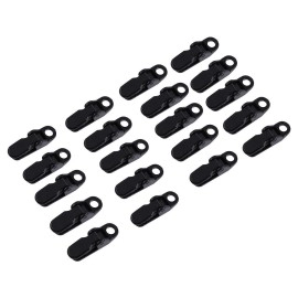 Keenso 20pcs/Bag Trap Clips Jaw Tent Snaps Camping Clamp Clips, Pulling Force Tent Tighten for Outdoors Camping (Black)