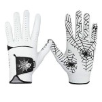 GOuft Premium Spider-Web Unisex Golf Gloves White Edition (Black/White, 24 (Left-Hand))