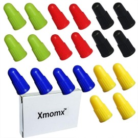 Xmomx 4 PC x 5 Colors Valve Cap Dust Covers for MTB Presta Bike Bicycle Road Racing Coloured Plastic (Total 20 pcs)