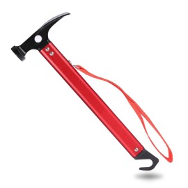 VGEBY1 Tent Hammer, Portable Aluminium Alloy Camping Tent Peg Puller for Outdoor Tent Accessory(Red)