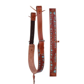 ProRider Horse Western Leather Floral Tooled Back Rear Cinch Flank w/Off Billets 9761A