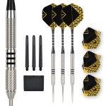 LinkVisions 24g 90% Tungsten Professional Steel Tip Darts Set Point Protector