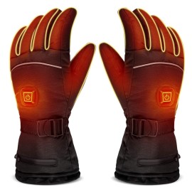 LUWATT Heated Gloves 8H Working Hours Rechargeable Lithium Battery 3 Temperature Settings Electric Heat Resistant Gloves for Men Women for Sports Outdoor Climbing Hiking Skiing Winter Handwarmer