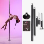 LUPIT POLE Standard Lock Classic Dance Pole 45 mm Powder Coated (Black), G2 Dancing Pole, Multi-Piece Dance Pole, Spinning and Static Mode, Easy Installation, No Drilling, Length - 9'2.24''