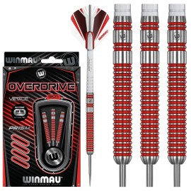 Winmau Overdrive Tungsten Steeltip Darts Set 25g with Prism Flights and Shafts (Stems)