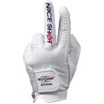 Nice Shot The Bird Golf Glove in White Cabretta Leather Men's Right Hand - XLarge