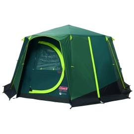 Coleman Tent Octagon Blackout, 6 to 8 Man Festival Dome Tent, Waterproof Family Camping Tent with Sewn-in Groundsheet