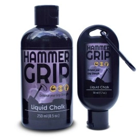 Hammer Grip Liquid Chalk - Ideal for Weightlifting, Gymnastics, Rock Climbing, Bowling, Gaming, Many More (250&50ml)