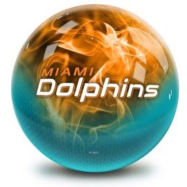 Miami Dolphins NFL On Fire Bowling Ball 14lbs