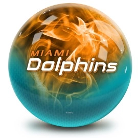 Miami Dolphins NFL On Fire Bowling Ball 14lbs
