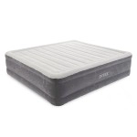 Intex 18 Inch Inflatable Fiber-Tech Elevated Premium Plush Comfort Airbed Mattress with Built-in Pump, and Dura-Beam Technology, King