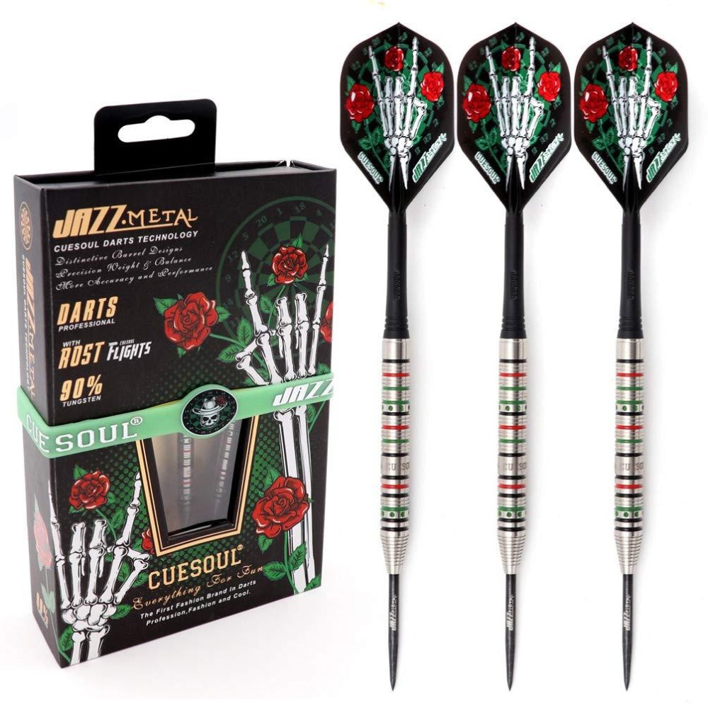 Black Scorpion CUESOUL Jazz-Metal 21g/23g/25g 90% Tungsten Steel Tip Dart Set with Integrated Dart Shafts and Dart Flights