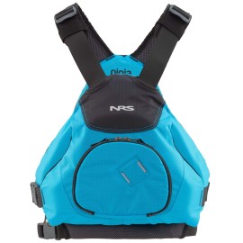 NRS Ninja Type III Low-Profile Side-Entry Comfortable Paddling Life Jacket Vest PFD with Storage Pocket, Teal, S/M