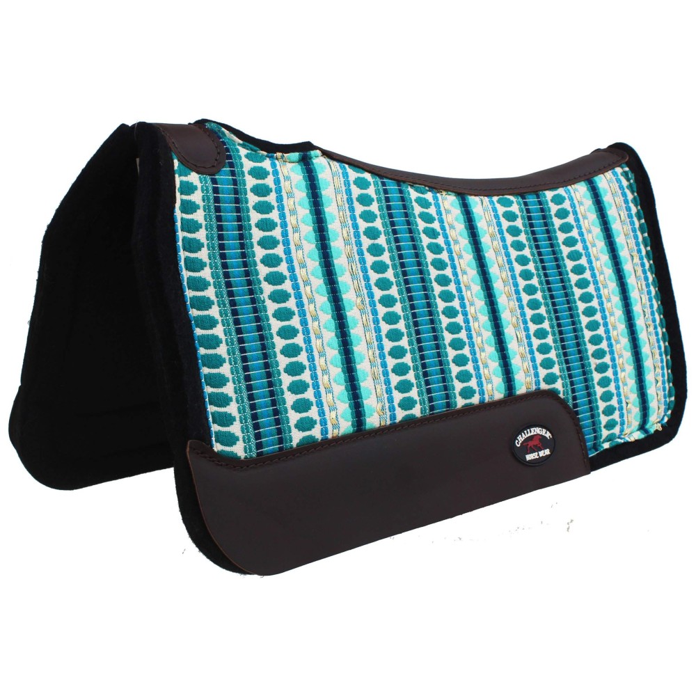 CHALLENGER Horse Saddle PAD Western Contoured Fleece Padded Turquoise 39RT08TR