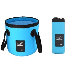 Collapsible Bucket,Camping Water Storage Container 5 Gallon(20L) Portable Folding Bucket Wash Basin for Traveling Hiking Fishing Boating Gardening-Blue