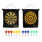 Zen Mesa Large Magnetic Dart Board for Kids - 22 Inches with 12 Strong Magnetic Darts - Double Sided - Safe for Kids 5 Years Old and Adults