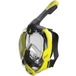 Phantom Aquatics Original Full Face Snorkel Mask- Advanced Safety Breathing System Allows More Fresh Air While Snorkeling -180 Panoramic Viewing Anti Fog Anti Leak Foldable Snorkeling Mask, Yellow LG