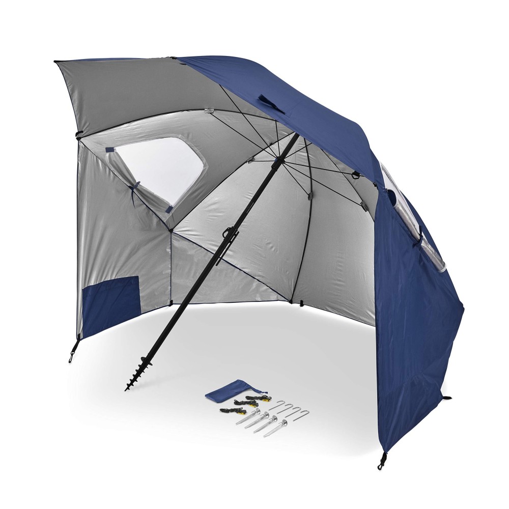 Sport-Brella Premiere XL UPF 50+ Umbrella Shelter for Sun and Rain Protection (9-Foot, Blue)