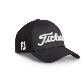 Titleist Tour Sports Staff Collection Extra Large to Double Extra Large Golf Cap with Curved Bill, Mesh Back, Stylish Design, and Odor Control, Black