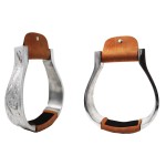 CHALLENGER Horse Saddle Stirrups Western Saddle Aluminium Engraved Oxbow 51183