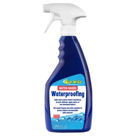 STAR BRITE Low-Odor Water-Based Waterproofing Spray - Restores & Adds Water Repellency, UV Protection to New, Delicate, Aged, Worn or Sun-Damaged Fabrics, Easy Application - 22 Ounce (082222)