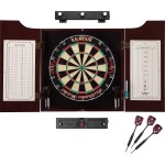 Viper by GLD Products League Sisal Dartboard, Hudson Mahogany Cabinet, Shadow Buster Dartboard Lights & Laser Throw Line, Black