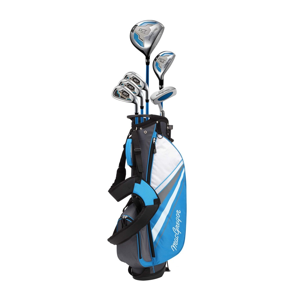 MacGregor Golf Junior Boys DCT3000 Premium Golf Club & Stand Bag Package Set, Light Blue/White, Right Hand 9-12 Years