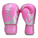 WESING Boxing Gloves for Men 14 Oz MMA Training Sparring Gloves 16 Oz Punch Mitts (Pink, 10 Oz)