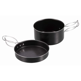 Captain Stag UH-4109 Cooker, Pot, Aluminum, Mount Cooker, 5.5 inches (14 cm), Full Water Capacity 0.4 gal (1.1 L), Storage Bag Included, Made in Japan, Made in Tsubamesanjo, Black