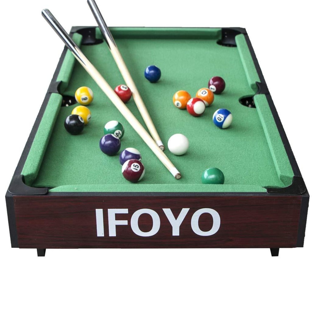 IFOYO 36-Inch Billiard Table, Mini Pool Table, Tabletop Snooker Game Set Portable Pool Table with Cues, Balls, Racking Triangle - Green Felt