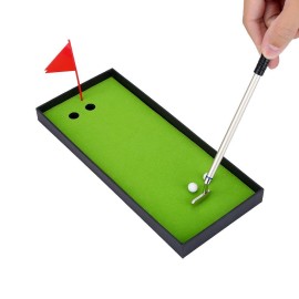 Vbest life Golf Club Ball-Point Pen Set,Mini Desktop Golfball Pen Set with Flag Novelty Golfball Golfer Fans Golf Stuff