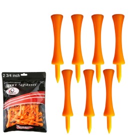 Amy Sport Golf Tees Step Down Plastic Unbreakable 50 Pack 2 3/4 inch 70 mm Orange Reusable Bulk Set Professional Height Control Castle Tee for Practice (50 Pack 2 3/4