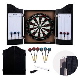 Black wooden dart board, Includes