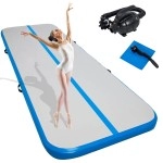 Syellowafter 20/16/13/10ft Gymnastics Tumbling Air Mat, Inflatable Tumbling Mat, 4/8 inch Thickness Gym Training Mat for Aerobics/Cheerleading/Yoga/Taekwondo with Electric Pump 3M Blue